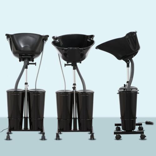 Portable Shampoo Bowl with Electric Pump (Pack of 1) | Adjustable Basin Height, Dual-Bucket Design with Drain Hoses | Home & Barber Use |