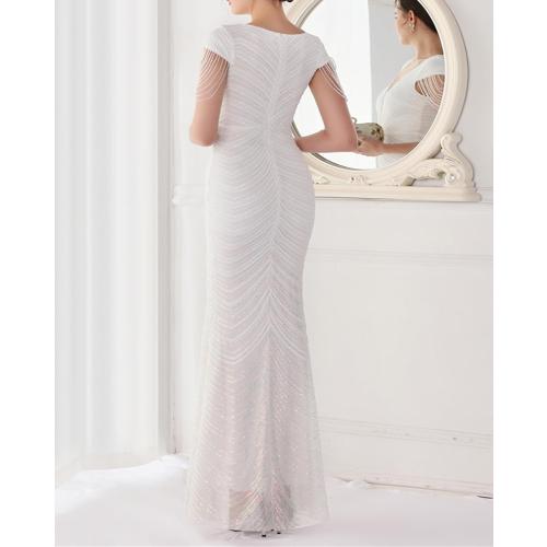 Size XXL houstil Formal Dresses for Women Sequin 1920s Full Length Evening Party Gown Great Gatsby Cocktail Wedding Dress