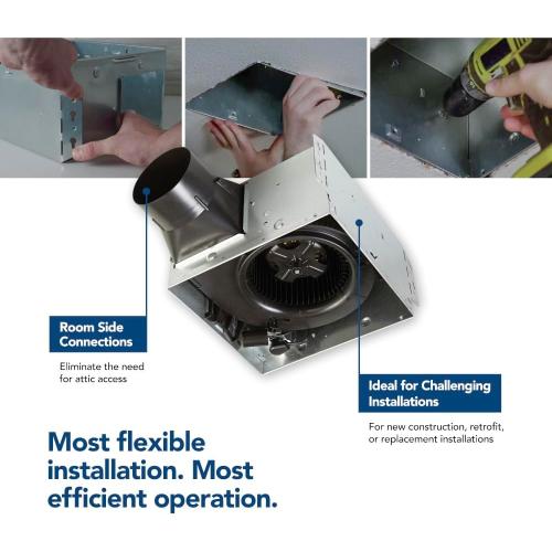 Broan-NuTone ChromaComfort Bathroom Exhaust Fan with Bluetooth Speaker, Powerful 110CFM/1.5 Sones, 24-color LED Light, SPK110RGBL, Wall Switch