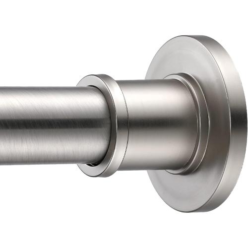 BRIOFOX Industrial Shower Curtain Rod - Never Rust Non-Slip 43-72 Inch 304 Stainless Steel, Brushed Nickel