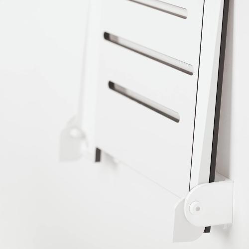 Seachrome 18 inch Silhouette Slimline Folding Wall Mount Shower Bench Seat, White Seat with White Frame