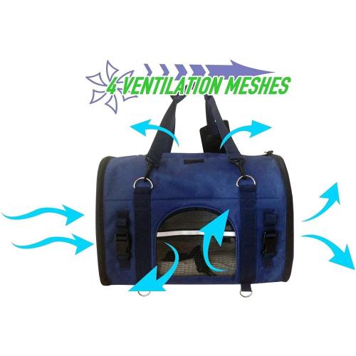 6-in-1 Sturdy Pet Carrier Backpack, Front Pack, Shoulder Bag, Pet Hand Bag, Car Seat Crate, Soft-Sided pet Carrier, Small Dog & Cat Travel Carrier, Size Large for Pets 18-21” Long, by Natuvalle.