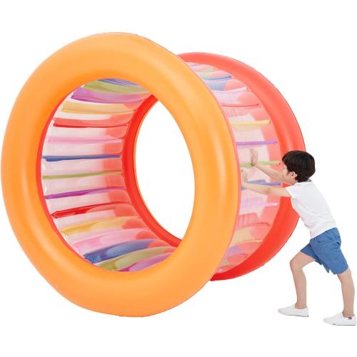 Size 73 Diameter Inflatable Giant Colorful Rolling Wheel for Outdoor Backyard Lawn