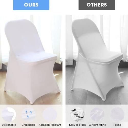 Fixwal 36 Pcs White Folding Chair Cover, Spandex Stretch Covers Ideal for Wedding, Party, Dining, Business Meeting, Banquet, Universal Fitted Washable Slipcover.‼️light dirt‼️