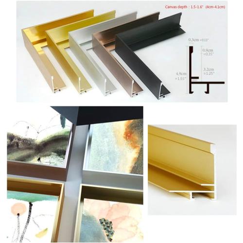 GVS-ART DIY Metal Floating Frame for 24X36“ Canvas Painting Art,1 1/2(3.8cm) Depth, Floater Frame,Mental Frame Kit, Cut to Pieces,Not Include Canvas or Mat Light Gold Frame