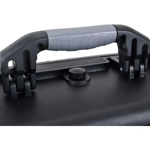 MEIJIA All Weather Rolling Waterproof Protective Case, Hard Camera Case,Dry Case with Retractable Pull Handle and Wheels,Foam Inserted, Elegant Black,22 x13.81x9inches