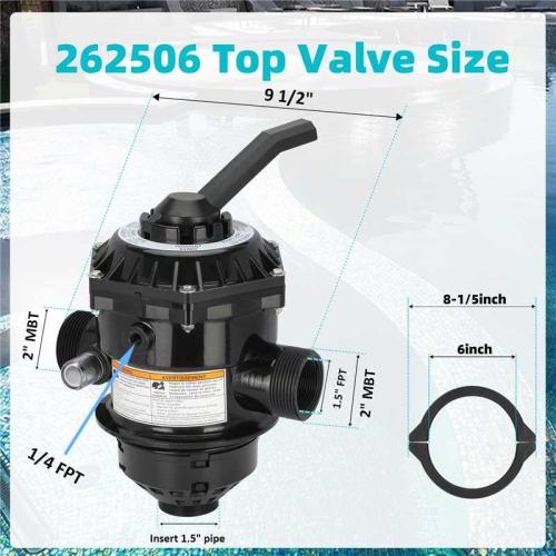 262506 1-1/2-Inch 6-Way Clamp Style Valve Compatible with pentair 262506 Multiport Valve,Fit for Tagelus/Sand Dollar/Meteor Pool and Spa Sand Filter