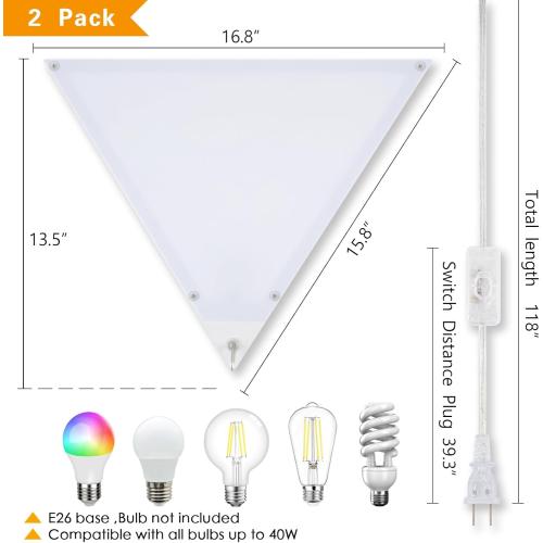 2 Pack Corner Light, Modern Corner Ceiling Light for Living Room, Bedroom, Office - White