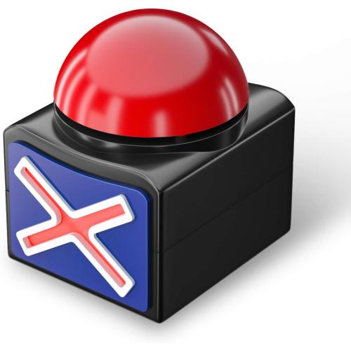 BEAN LIEVE Game Answer Buzzer, Game Buzzer with Lights and Sound Trivia Quiz Got Talent Buzzer, Buzzer Buttons for Game Show, Red Game Buzzer for Classroom (Red)