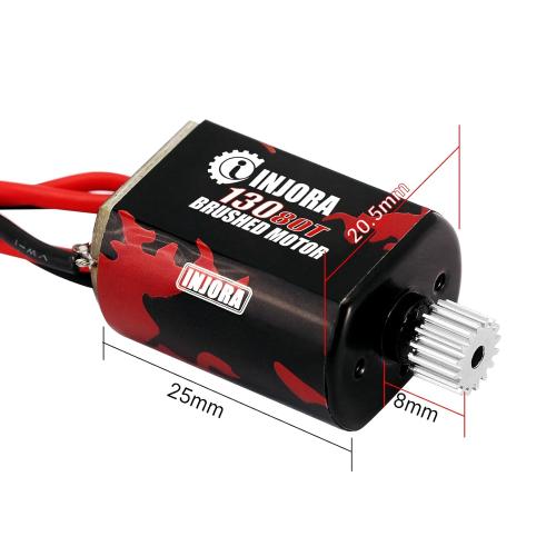 INJORA 130 Brushed Motor 80T with Stainless Steel Pinion for FMS FCX24 1/24 RC Crawler Upgrade