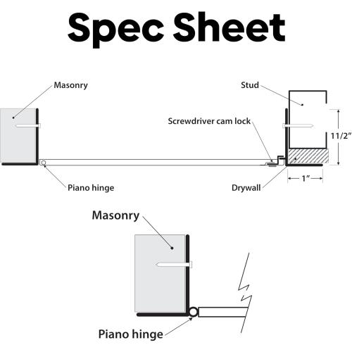 Best 24 x 24 Universal Metal Access Panel with Flange, 16-Gauge Cold Rolled Steel Access Door for Dry Wall/Ceiling, LEED Compliant Drywall Panel with Hidden Pin Hinge, Screwdriver Latch, BA-UAP
