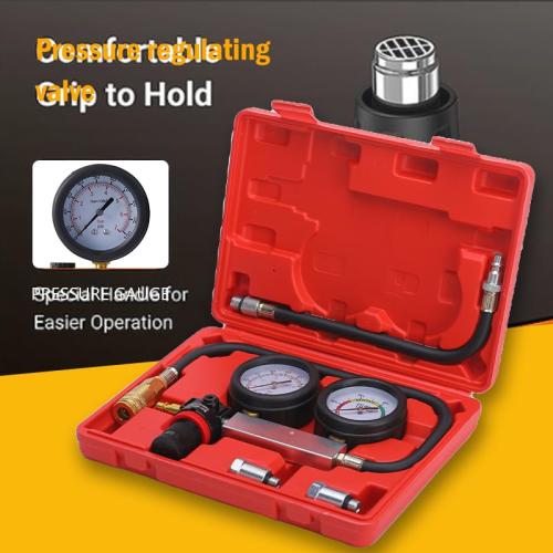 TU-21Cylinder Leak Down Tester Kit, Automotive Engine Compression Leakage Test Kit for Cars Trucks Motorcycles