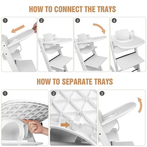 for Stokke Tripp Trapp Tray,White-Smooth Surface Powerful Suction,Easy to Clean,Compatible with Stokke Tripp Trapp Chair(V2 and Beyond),Made with BPA-Free Plastic