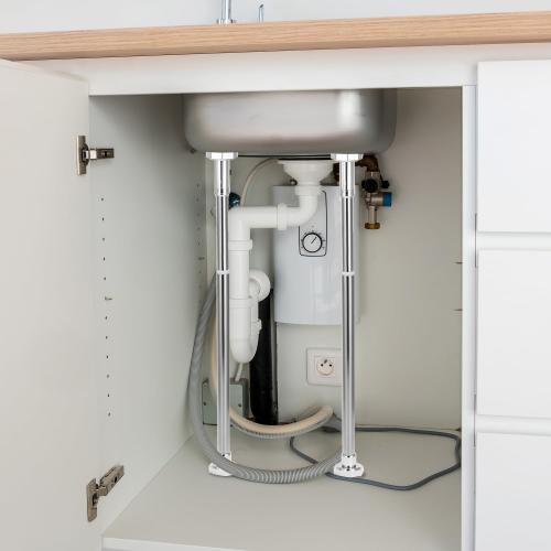 QWORK Undermount Sink Brackets, 2 Pack Adjustable Stainless Steel Undermount Sink Support Legs (19.7-31.5), for Kitchen Sink