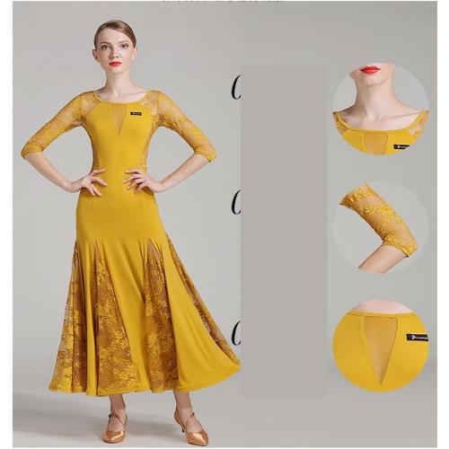 Size S Ballroom Dance Competition Dress Party Clothes Standard Women Modern Dance Performance Stage Wear