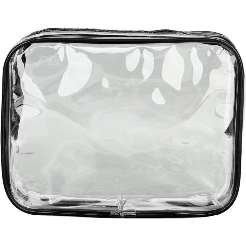 3 Pieces Clear Travel Bags, Waterproof Portable Transparent Cosmetic Makeup Bags Brown - Durable PVC Material, Easy to Clean, Multipurpose Storage for Travel and Fitness (Black)