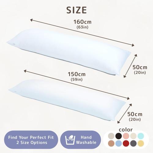 Comodo Body Pillow Cover with Zipper (Made in Japan / 63 x 20 inch (160 x 50cm) / Black) Dakimakura Pillow (Anime/Maternity) 100% Cotton CMC9000R - Washable