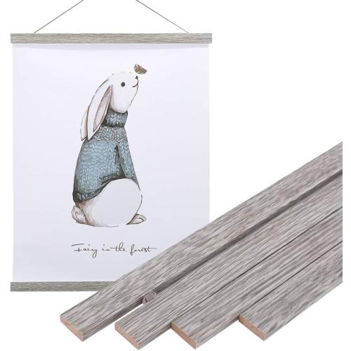 Artmag Magnetic Poster Hanger Frame, 26x38 26x37 26x20 Light Wood Wooden Magnet Canvas Artwork Print Poster Hangers Frames Hanging Kit (Grey, 26)