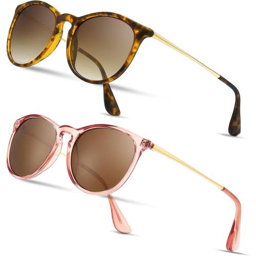 SUNGAIT Premium Vintage Round Sunglasses for Women Men Classic Retro Trendy Style