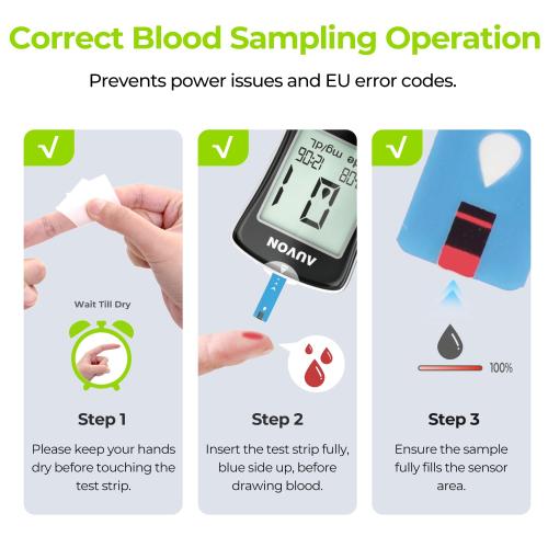 AUVON Blood Glucose Monitor Kit for Accurate Test, 50 Strips, No Coding | Diabetes Testing Kit with 50 30G Lancets, 1 Lancing Device, Portable and Reliable Blood Sugar Monitor Test Kit for Home Use