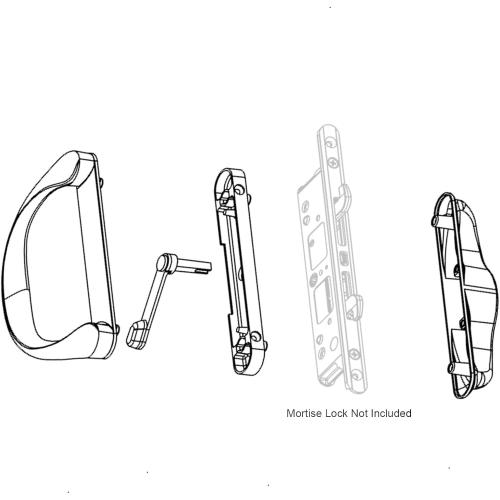 SBML Involute Sliding Patio Door Handle Set (Almond)