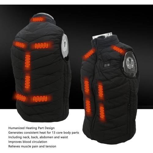 Heated Vest, 3 Temperature Levels, Black Electric Heating Vest for Walking Muscle Pain Relief