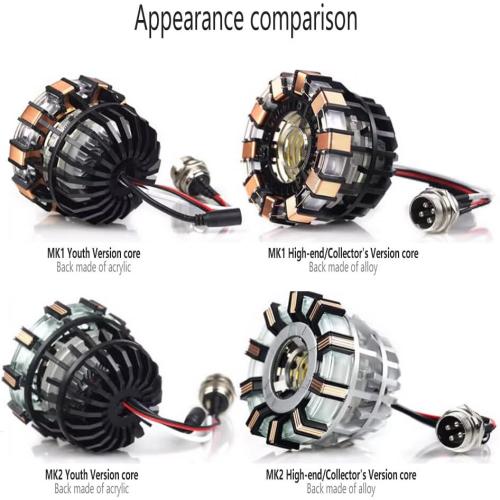 YounggDiy DIY Arc Reactor Model Toys, 1/1 Scale MK2 Arc Reactor Tech Desk Ornament Gift for Teen Adult (KIT Version/MK2 High-end Version)