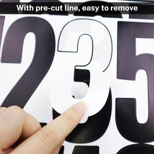 5 Inch Vinyl Number Stickers,Self-Adhesive Large Sticker - 8 Sheets Black