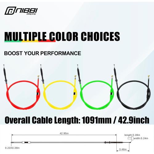 NIBBI Replacement Clutch Cable Dirt Bike Mini Bike Pit Bike MotorCross Motorcycle For NC engine 110CC 125CC 200CC 250CC (Red)