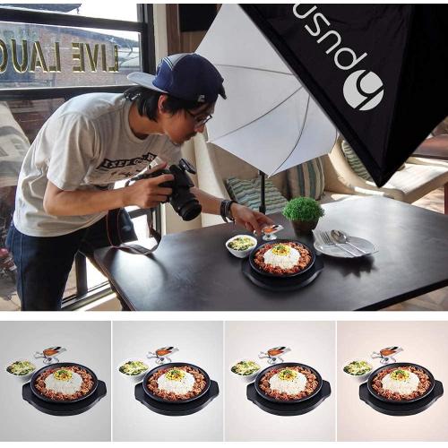 HPUSN Softbox Photography Lighting Kit, 30X30 Softbox Lighting Kit, 2pcs E27 Socket 5400K LED Bulb, Photo Studio Light for Portrait Lighting, Photography/Video Recording/Live Streaming/YouTube