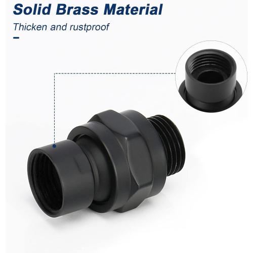 NearMoon Shower Head Swivel Ball Adapter - Solid Brass Shower Connector Ball Joint Adjustable Universal Shower Arm Extension Component (Matte Black)