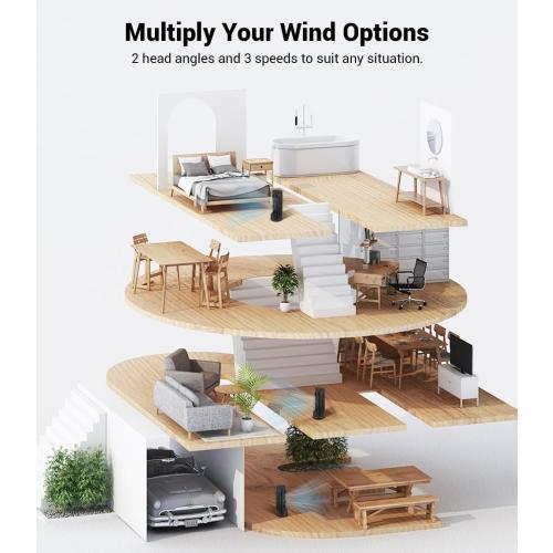 Personal Tower Cooling Fans that Blow Cold Air, Standing Small Desk Fan with 3 Speeds & Timer, 60° & 110° Oscillating Table Fan, Quiet and Safe Electric Floor Fan for Bedroom, Bedside, Home, Office
