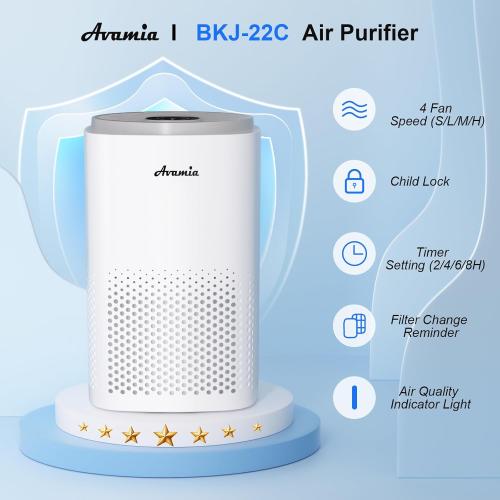 Air Purifiers for Home Large Room Bedroom Up to 1800Ft², Avamia H14 HEPA Air Purifier for Pets with Laser Air Quality Sensor and Sleep Mode, Air Filter Cleaner for Dust, Smoke, Pets Hair, Odor, Pollen