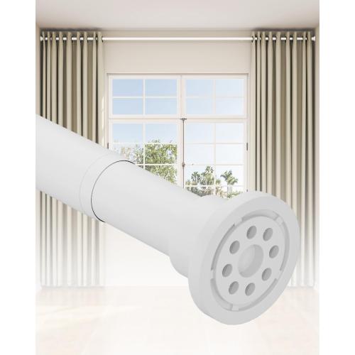 Tension Curtain Rod by EZFurni, 42 to 123 Inch, Heavy Duty Tension Rod for Windows, Anti-Slip White Curtain Rod Spring Tension, Adjustable Spring Loaded Curtain Rods No Drilling, Easy Install