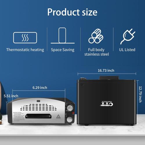 broken leg - need clean - Electric Pizza Oven Indoor Countertop Pizza Oven Commercial Pizza Maker Machine Bake 12 Pizzas in Minutes, 1200W Toaster Oven for Home with Timer, Removable Door