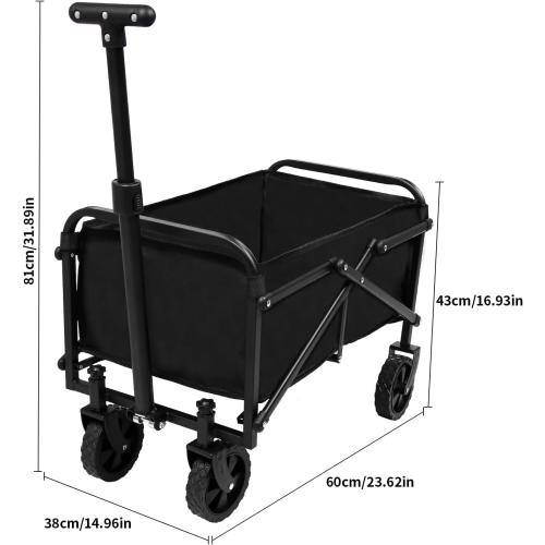 Heavy Duty Folding Wagon Portable Foldable Beach Wagon Large Capacity Removable for Camping Travel Sports Fishing Barbecue carts