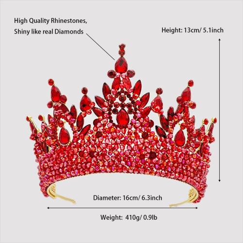 Large Tiaras and Crowns for Women Crystal Tall Pageant Crowns Rhinestone Royal Queen Headband Princess Quinceanera Headpieces for Wedding Birthday Prom Party Costume Cosplay