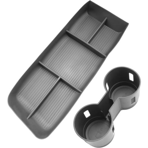 SHAOHAO 2 Pcs for 2025 2026 Cadillac Lyriq Under Console Organizer for 2023 2024 2025 2026 Cadillac Lyriq Accessories (Sport/Tech/Luxury) Lower Organizer & Cup Holder Space Expand Tray Easy Removal