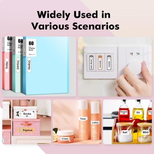 Label Maker Tape for D11/D110/D101 Printer, 2 Rolls Waterproof Adhesive Labeling Refill Paper for Niimbot D Serises Printer, 14×50mm(Heart Dot)