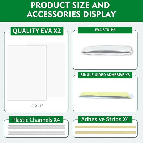 JTLB Air Conditioner Side Insulation Panel Kit Heat Draft Insulating Foam Panel with EVA Strip for Window AC Unit