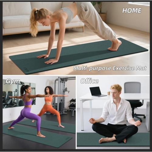 ILILI Yoga Mat 10mm Extra Thick and 193cm Extra Long, 76x28×0.4 Inch, Double Color Non-Slip TPE Material, Easy Carrying with Strap, Ideal for Yoga, Pilates, Floor Exercise, Home and Outdoor Use, Eco Friendly