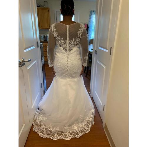 Size M Melisa Lace Sweetheart Mermaid Wedding Dresses for Bride with Train Backless Long Beach Bridal Ball Gown