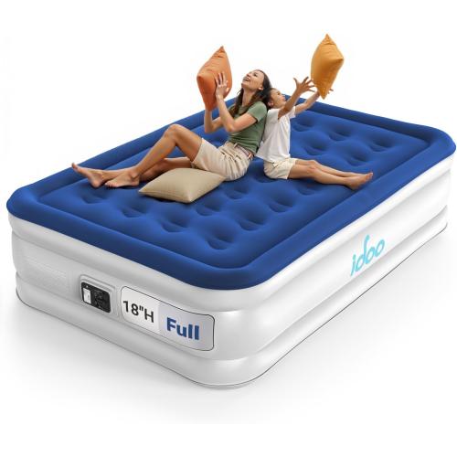 iDOO Air Mattress Full with Built in Pump, Upgraded Blow up Mattress Full, Inflatable Mattress for Home Camping and Guest Bed, 2-Min Portable & Comfortable Air Bed, Colchon Inflable