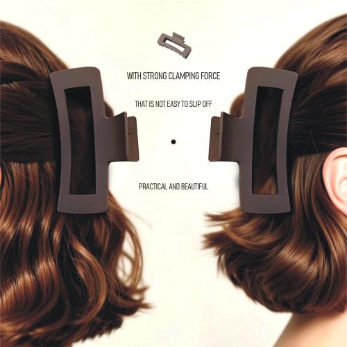 Hair Claw Clips for Women and Girls, 1 PCS Square Frosting Non-Slip Barrettes, Strong Hold Matte Hair Claw for Thick and Thin Hair, Big Jaw Clip for Short Hair, Pink Hair Accessories (Pink)