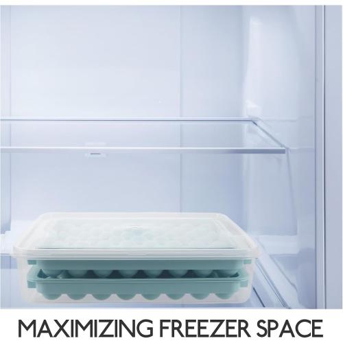 FENICAL Ice Sphere Maker Ice Cube Tray with Lid and Scoop Reusable Pp Material Easy Press Portable Design for Freezing Beverages in Freezer