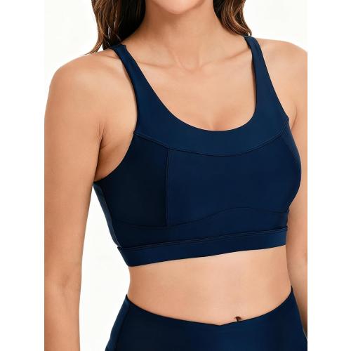 Women XL Blue Swim Bra Crop Sports Bra for Under Swim Shirt Racerback Swimsuit Bikini Tops Built in Bra Bathing Suit Tops Only