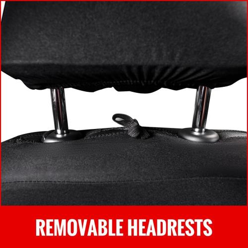 AUTOYOUTH Black Seat Covers 3D Tyre Embossed Breathable Bucket Covers, Airbag Compatible, Quick Setup Universal Fit for Sedan, SUV, Truck, Van