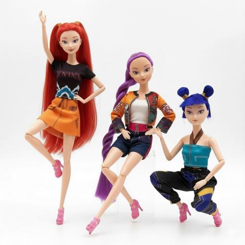 3Pack Demon Hunters Toys Set, Demon Hunters Dolls Set, 11.5-inch Poseable Dolls with Movable Joints, Suitable for Fans and Kids Game Gift