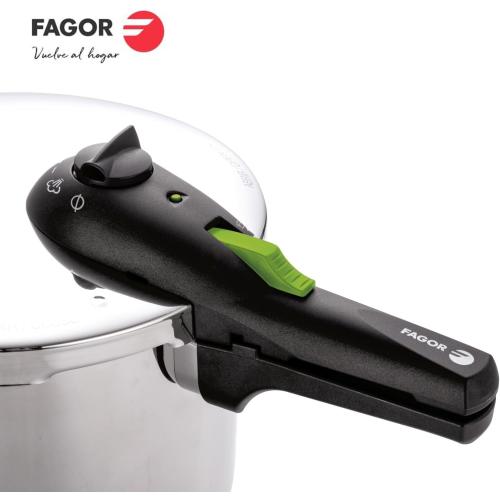 Fagor Rapid Xpress Pressure Cooker 6 Litres, Induction, Express Super Fast, Stainless Steel 18/10, All Types of Cookers, Thermo Diffuser Bottom, 2 Pressure Levels, 5 Safety Systems