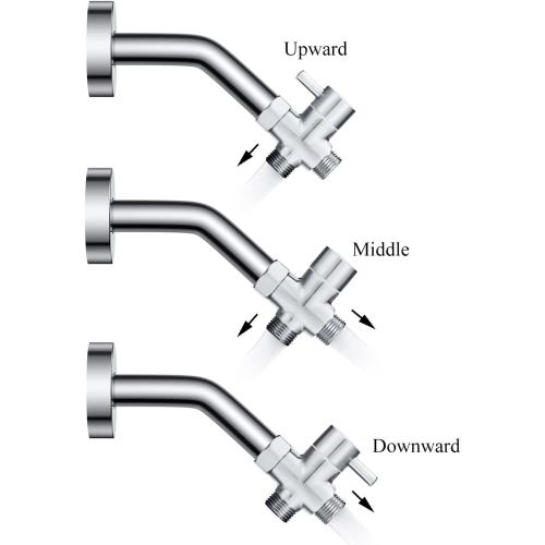 Solid Brass 3-way G1/2 Shower Diverter Chrome Plating